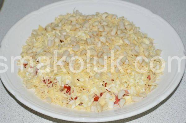 12_листковий салат з шинкою, помідорами та сиром