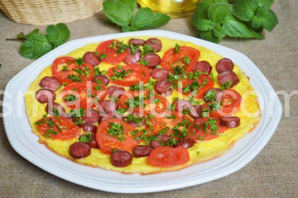 8_омлет з ковбасою та помідорами