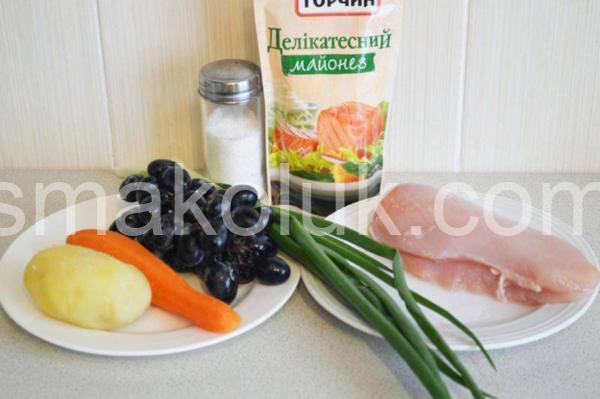 1_салат з куркою та виноградом
