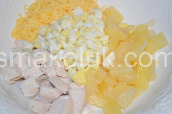 6_салат з куркою, ананасами та сиром
